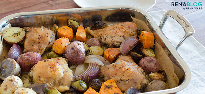 POLLO FÁCIL AL HORNO CON VEGETALES